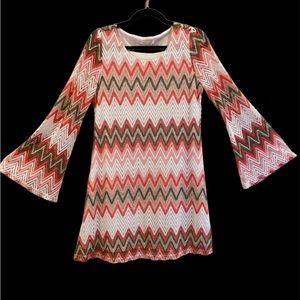 Chevron bell sleeve dress